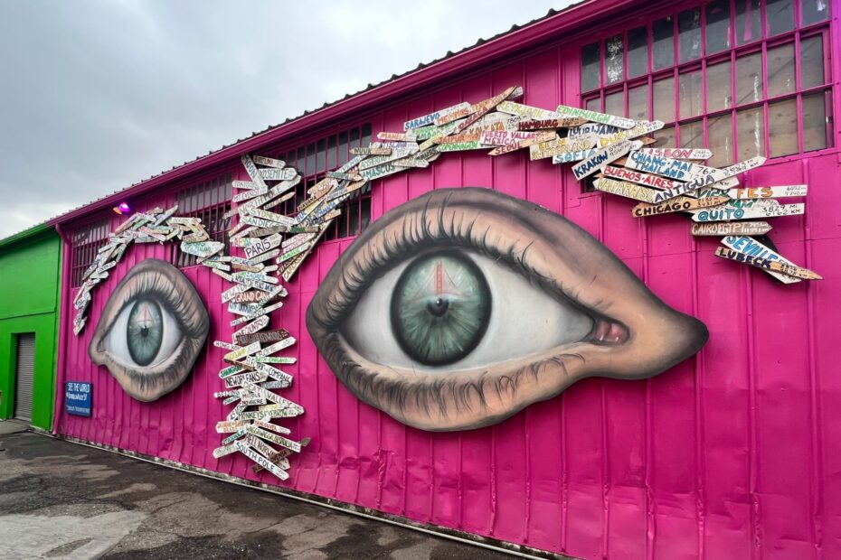 See the world mural at umbrella alley ver 2.0