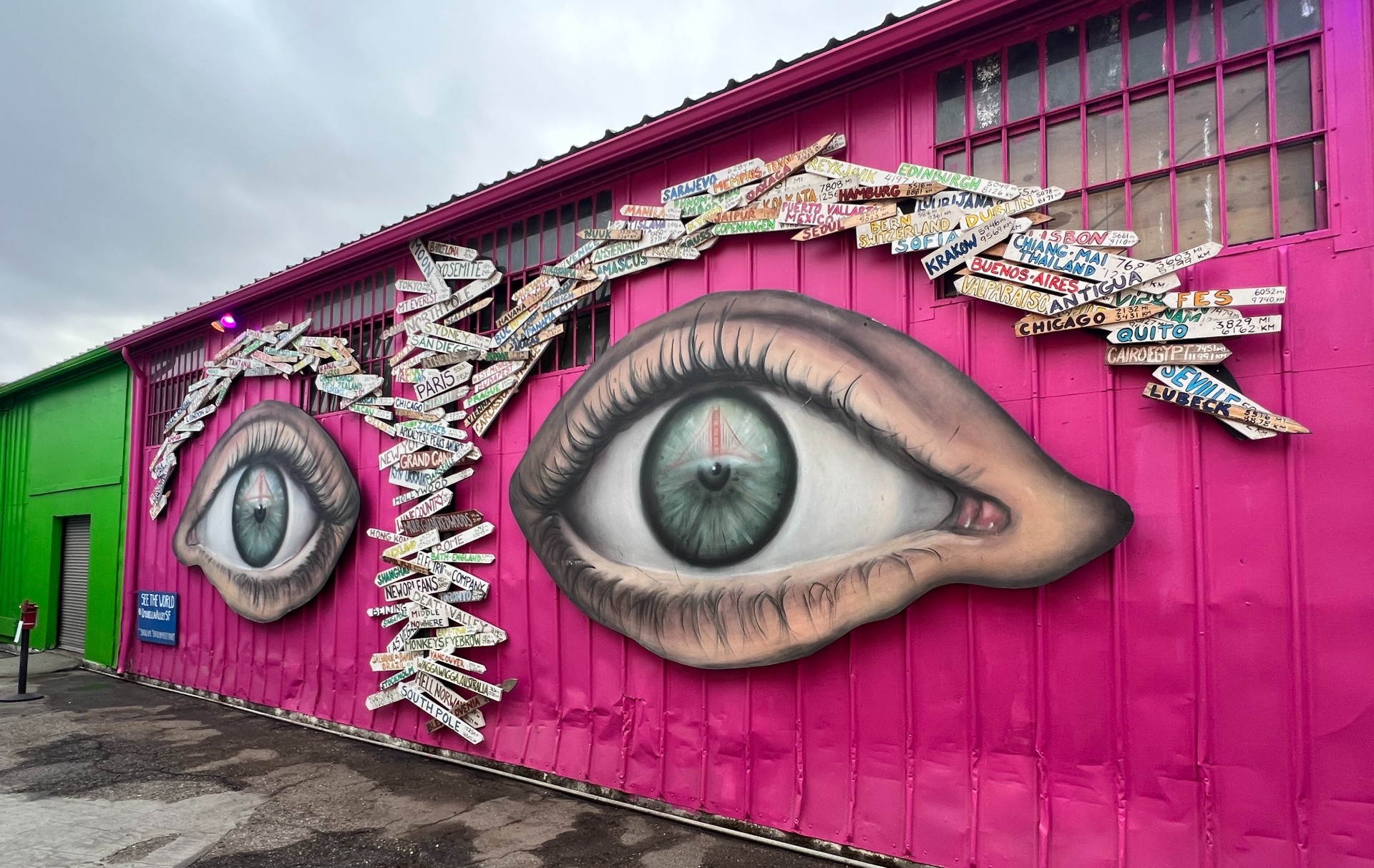 See the world mural at umbrella alley ver 2.0